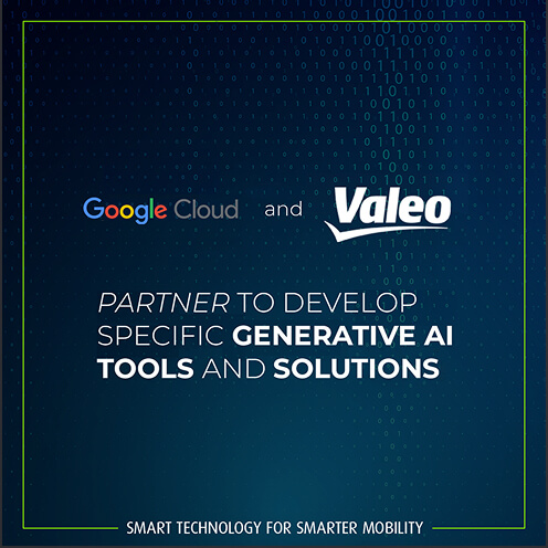 Logo de Google Cloud et Valeo annonçant un partenariat